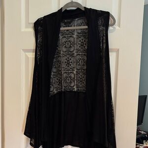 AB Studio Black Open Front Vest